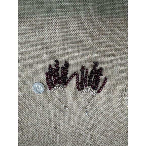 Genuine Amethyst & Sterling Silver Chandelier Earrings – Handcrafted Boho - Picture 4 of 8